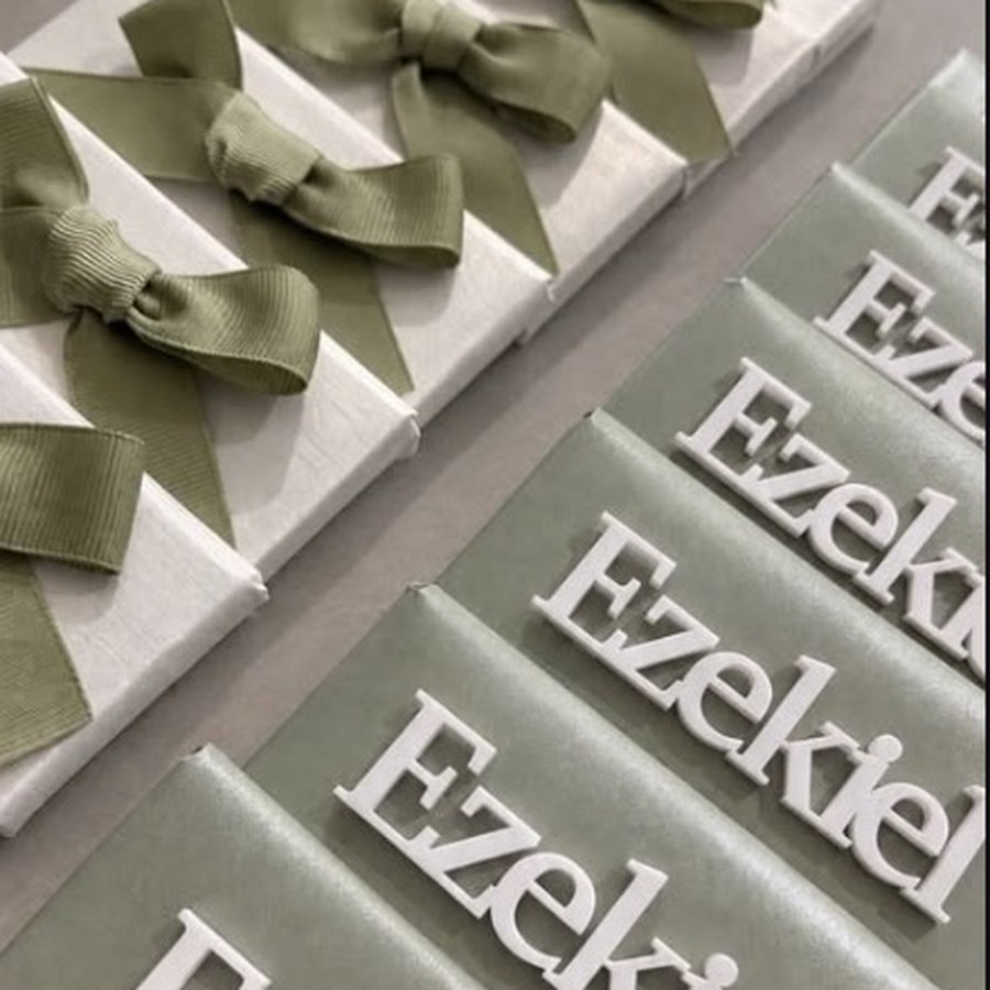 Sage bars with hand tied bows